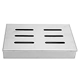 HERCHR Raucherbox, Edelstahlfleisch Rauchergeschmack Raucherbox, Holzraucherbox für Grill BBQ Holzhackschnitzel mit Klappdeckel für Holzkohle- und Gasg