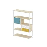 QIAOLI Bücherregale Multifunktions-Bücherregal Moderner Boden stehender Bücherregal-Regal-Speicher-Organizer-Rack für Wohnzimmer, Badezimmer, Büro Aufbewahrungsregal (Color : W)