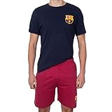 FC Barcelona - Herren Schlafanzug - kurz - Offizielles Merchandise - Geschenk für Fußballfans - L