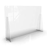 KLEMP Spuckschutz aus Plexiglas Schutzwand Thekenaufsatz - Trennwand für den Schreibtisch – Plexiglas Wandschutz – Spuckschutz für Gastronomie (100x65 cm)
