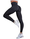 SHAPEVIVA Leggings Damen Push Up Leggings High Waist Booty Lift Seamless Sportleggings Scrunch Butt Leggings Yogahose Schw