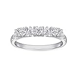 Epinki Ringe Frauen aus Sterling Silber mit Elegant 3 Klaue Herz 3.5MM Cubic-Zirkonia, silberring breit Antragsringe, Schmuck Geschenk für Muttertags Valentinstag Geburtstags, Gr.57 (18.1)