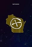Basic 6x9 inch Lined Notebook Wisconsin Geocaching Symbol Geocache Cache Hunter: Planning, Daily, Paycheck Budget, 114 Pages, To Do List, Teacher, 6x9 inch, Budget Track
