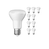 ledscom.de E27 R63 LED Reflektor-Leuchtmittel 8W =52W 670lm warm-weiß A+ für innen und außen, 10 Stk
