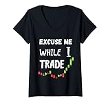 Damen Börse Trader Day Trading Investieren Aktienhandel T-Shirt mit V