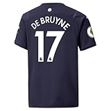 Kids Manchester City 3rd Shirt 21/22 with Kevin de Bruyne Printing - Premier League Champions Badge - Size L (EU 164)