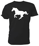 Pferd Silhouette T Shirt, schwarz - Größe: L