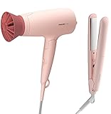 Philips 3000 Series Haarstyling-Set BHP398/00 1.600 W, ThermoProtect Aufsatz, keratinbeschichtete Platten,