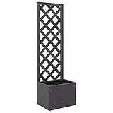 Catherinol Spalier mit Blumenkasten, Rankgitter, Sichtschutz Balkon, Pflanzkübel mit Rankgitter, Balkon, Balkon Sichtschutz, Blumenbeet, Beet Balkon, 40x30x135 cm WPC