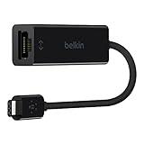 Belkin USB-C auf Gigabit Ethernet Adapter (15cm, USB-C Stecker, RJ45-Buchse, unterstützt 10/100/1000BASE-T) schw