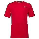 HEAD Jungen CLUB Tech B T-shirts CLUB Tech T-Shirt B, red, M (Herstellergröße: 140)