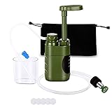 Fait Adolph Wasserfilter im Freien Außenwasserfilter Stroh Wasserfiltrationssystem Wasserreiniger for Familienbereitung Camping Wanderer Notfall Leicht und tragbar (Color : Set Green)