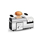 LNLYF 2 Scheiben Toaster Edelstahl Compact Multifunktions Toaster Home Küche Frühstück Maschine Breiten Schlitz Anti-Stick-Design und Abtauen Nachheizfunk