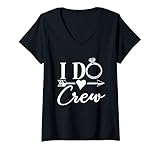 Damen I Do Crew, Junggesellinnenabschied, Frauen, Team, Hochzeit T-Shirt mit V