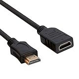 Abacus Range 30 AWG HDMI-Verlängerungskabel, kompatibel mit V1.4- und V1.3-Geräten | 2.0 HDMI-Verlängerungskabel, Stecker auf Buchse, unterstützt 480i, 480p, 720p, 1080p Auflösung (schwarz, 0.5 m)