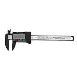 Zinniaya Praktischer Mini-Digital-Messschieber 0–100 mm/0,2 mm Kohlefaser-Verbundwerkstoffe MM & Zoll Messschieber Messwerkzeug