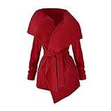 Mantel Damen Schlanke Windjacke Zweireihig Lange Trenchcoat Jacke Lang Wintermantel Elegant Wollmantel Übergangsmantel Casual Mode Trench Mantel Langarm softshellmantel Outwear Oversize Top