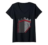 Damen The Name Of The Lord Is A Strong Tower Christian Religion T-Shirt mit V