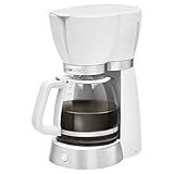 Clatronic KA 3689 Filterkaffeemaschine für 15 Tassen, Glaskanne, Tropfstopp, Abschaltautomatik, 1000 W, Weiß