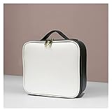 WSZMD Lederklappenkloster Kosmetiktasche Professionelle Fall Große Kapazität Lagerung Handtasche Reiseeinsatz Kultur- Make-up Baga, Reise-Make-up-Tasche (Color : Large White, Size : S)
