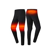 EWYI Isolierte Heizunterwäsche Für Männer, Atmungsaktives Gewebe Kohlefaser Intelligente Heizung Langarm-T-Shirts Und Hosen Pants-XXXXL