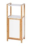 WENKO Regal Finja aus Bambus mit Wäschebox - Badezimmerregal mit Wäschesammler Fassungsvermögen: 30 l, Bambus, 40 x 95 x 30 cm, B