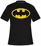 cotton division Herren Batman Logo T-Shirt, Schwarz, XL