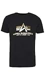 Alpha Industries Basic Foil Print T-Shirt Schwarz/Gold M