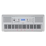 Yamaha EZ-300 Digital Keyboard, weiß – Portables Lern-Keyboard mit USB-to-Host-Anschluss – Keyboard mit 61 anschlagdynamischen L