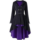 Mantel- Damen Frack Jacke Retro Slim fit Gothic Gehrock Uniform Kostüm Uniformkleid Langarm Spitze Spleiß Verband Formale Top Outwear Party Casual Unregelmäßige M