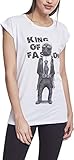 MERCHCODE Damen Ladies Petsrock King of Fashion Tee T-Shirt, White, S