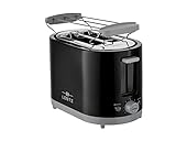 Posten Anker Toaster schwarz | 2 Scheiben | 700 Watt | breite Schlitze | 7 Bräunungsstufen | Doppeltoaster | Krümelfach | Krümelschublade | Brötchenaufsatz | für Sandwich Toast, Brötchen | Desig