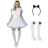 Fun Shack Blaues Traditionelles Alice Kostüm für Damen, sexy Faschingskostüm - L