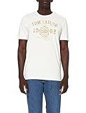 TOM TAILOR Herren Logo T-Shirt, Weiß (10332 - Off White), XL