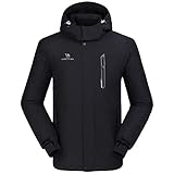 CAMEL CROWN Herren Skijacke Wasserdicht Winterjacke Wanderjacke Regenjacken Winddicht Outdoor Funktionsjacke Full Zip Warmer Fleece Futter Snowboardjacke Freizeitjacke mit Abnehmbar Kap