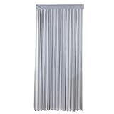 Maximex Türvorhang Grau-Weiß, praktischer Streifenvorhang gegen lästige Insekten und neugierige Blicke, inklusive Klettband, auch für Garderobenstangen, aus Polyester, 90 x 200 cm, zuschneidb