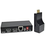 DDMALL 4K HDMI Extender Unterstützt Lokales Loopout, bis zu 70M bei 4K@60Hz über CAT5e/CAT6 Kabel, HDR, HDCP 2.2/1.4, HDMI 2.0, unterstützt SPDIF und Analog Audio, kompakte Größe, Sender und Empfäng