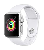 Apple Watch Seires 3 38mm (GPS) - Aluminiumgehäuse Silber Weiß Sportarmband (Generalüberholt)