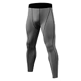 Julhold Herren Jogginghose Jogginghose Einfarbig Trainingsleggings Stretch Tights Bleistifthose zum Laufen Fitness Workout(Grau,XXL)