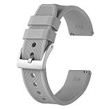 JUSTPENGHUI Silikongurt 18mm 20mm 22mm 24mm grün blau Sportgurt Quick Release Gummi Ersatz Herren Smart Watch Armband Armband (Band Color : Gray, Band Width : 22mm)