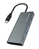 ICY BOX 60709 USB Hub 3.1 Gen 2 mit 4 USB Ports, USB 3.1 Gen2 10 Gbit/s, USB-C Verbindung, Aluminium, integriertes Kabel,