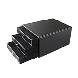 Cabilock Pu Leder Desktop- Organizer 3 Schublade Schreibwaren Lagerung Box Rechnungen Halter Schrank A4 Datei Dokument Halter für Büro Liefert Schreibtisch Dekor Schw