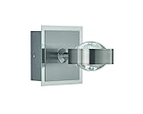 Fischer & Honsel Wandleuchte Z - Linse 1x LED 8,5 Watt, nickelfarben, stufenlose CCT Steuerung, dimmbar, App-Steuerung, 30239, 12 x 12 x 16,5 cm (LxBxH)