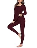 Avidlove Damen Thermounterwäsche Set Lang Innenfleece Ski Funktionsunterwäsche Thermo Warm Winter Rundhals Unterteil Ob
