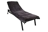 jilda-tex Schonbezug für Gartenliege Strandliege Sonnenliege Liegen-Stuhl Auflage 100% Bio-Baumwolle GOTS Frottee 80x200 cm (Anthrazit)