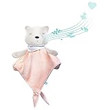 myHummy Einschlafhilfe Baby Doudou Premium rosa weiß | White Noise Baby Einschlafhilfe Kinder zur Baby Beruhigung | My hummy Einschlafhilfe Baby mit sanftem Ausklingen nach 1 S