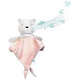 myHummy Einschlafhilfe Baby Doudou Premium rosa weiß | White Noise Baby Einschlafhilfe Kinder zur Baby Beruhigung | My hummy Einschlafhilfe Baby mit sanftem Ausklingen nach 1 S