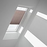 VELUX Original Plissee (FHL), Weisse Seitenschienen, SK08, Mokka gepunktet/FHL SK08 1276SWL