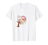 Bunter Herbst und Blätter im Wind Baum Love Design Mode T-S