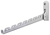 Gedotec Klapphaken Aluminium Silber matt geschliffen - klappbar | 1 Stück Aufbau-Haken - Länge 330 mm | Kleiderhaken optimal für Bäder etc. - Wandhalterung | Garderobenhaltung Wand-Kleiderhak